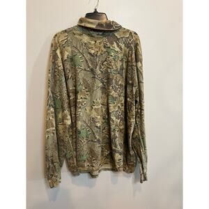 Men’s Camo Hunting Shirt Long Sleeve Turtleneck 100% Cotton 3XL